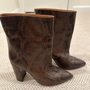 Paris Texas Brown Snakeskin Ankle Boot